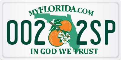 FL license plate 0022SP