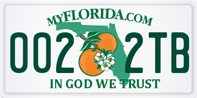 FL license plate 0022TB