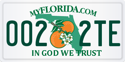 FL license plate 0022TE