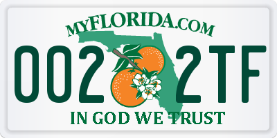FL license plate 0022TF