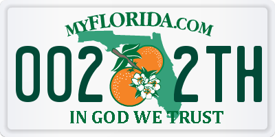 FL license plate 0022TH