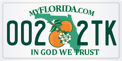 FL license plate 0022TK