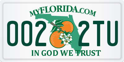 FL license plate 0022TU