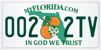 FL license plate 0022TV