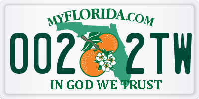 FL license plate 0022TW