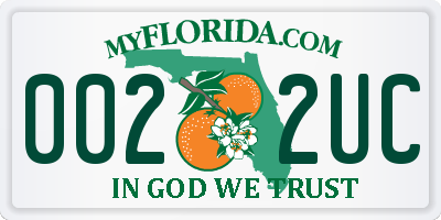 FL license plate 0022UC