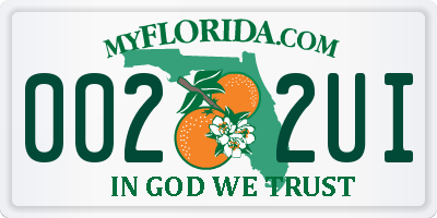 FL license plate 0022UI