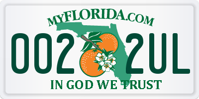 FL license plate 0022UL