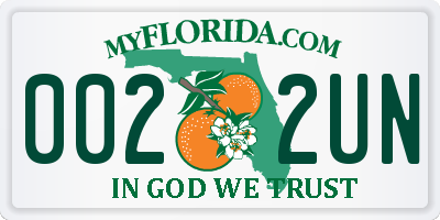 FL license plate 0022UN