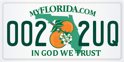 FL license plate 0022UQ