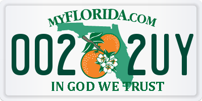 FL license plate 0022UY