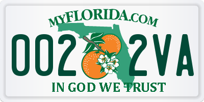FL license plate 0022VA
