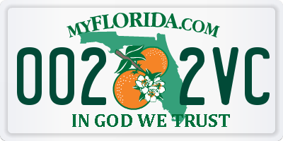 FL license plate 0022VC