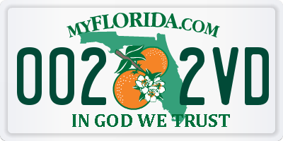 FL license plate 0022VD