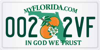FL license plate 0022VF