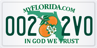 FL license plate 0022VO