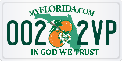 FL license plate 0022VP