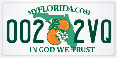 FL license plate 0022VQ