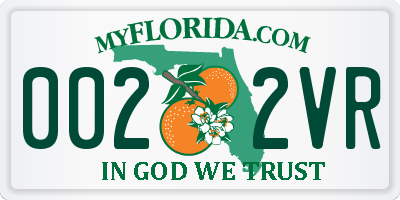 FL license plate 0022VR