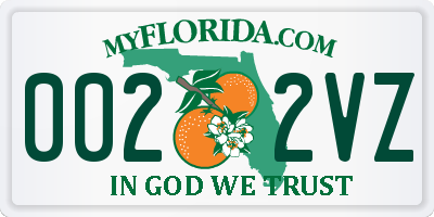 FL license plate 0022VZ