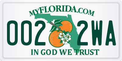 FL license plate 0022WA