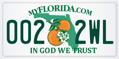 FL license plate 0022WL