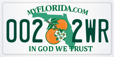 FL license plate 0022WR