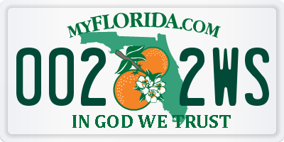 FL license plate 0022WS