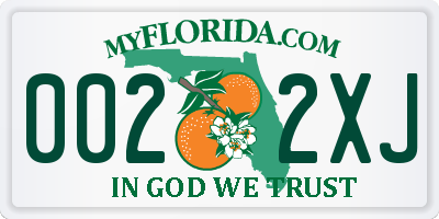 FL license plate 0022XJ