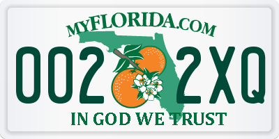 FL license plate 0022XQ
