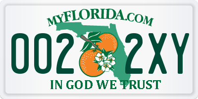 FL license plate 0022XY