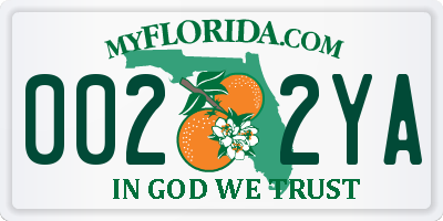FL license plate 0022YA