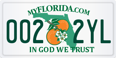 FL license plate 0022YL