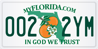 FL license plate 0022YM