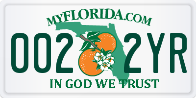 FL license plate 0022YR