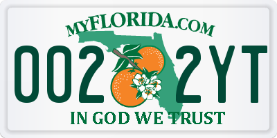 FL license plate 0022YT