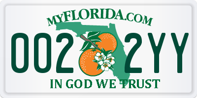 FL license plate 0022YY