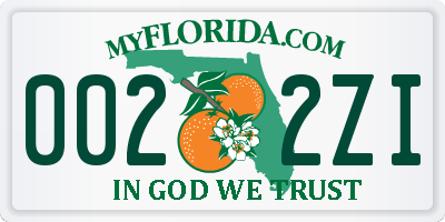 FL license plate 0022ZI