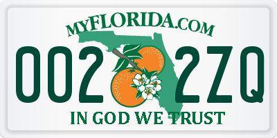 FL license plate 0022ZQ