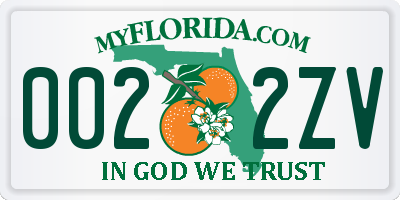 FL license plate 0022ZV
