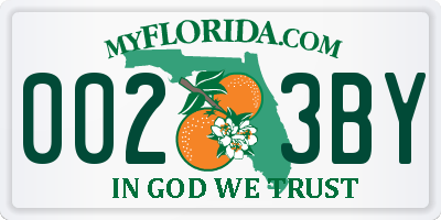 FL license plate 0023BY