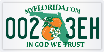 FL license plate 0023EH
