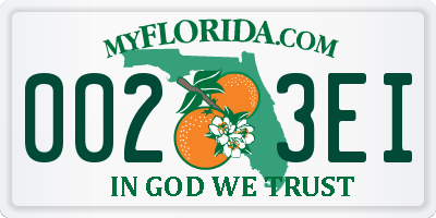 FL license plate 0023EI