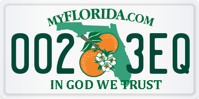 FL license plate 0023EQ