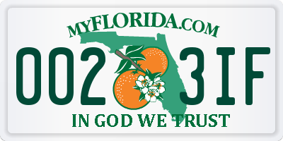 FL license plate 0023IF
