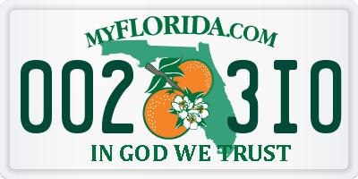 FL license plate 0023IO