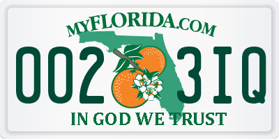 FL license plate 0023IQ