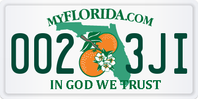 FL license plate 0023JI