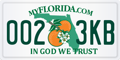 FL license plate 0023KB
