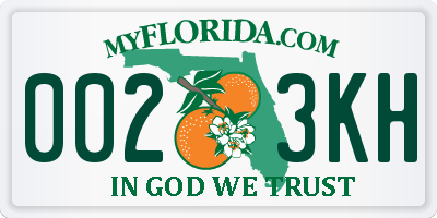 FL license plate 0023KH
